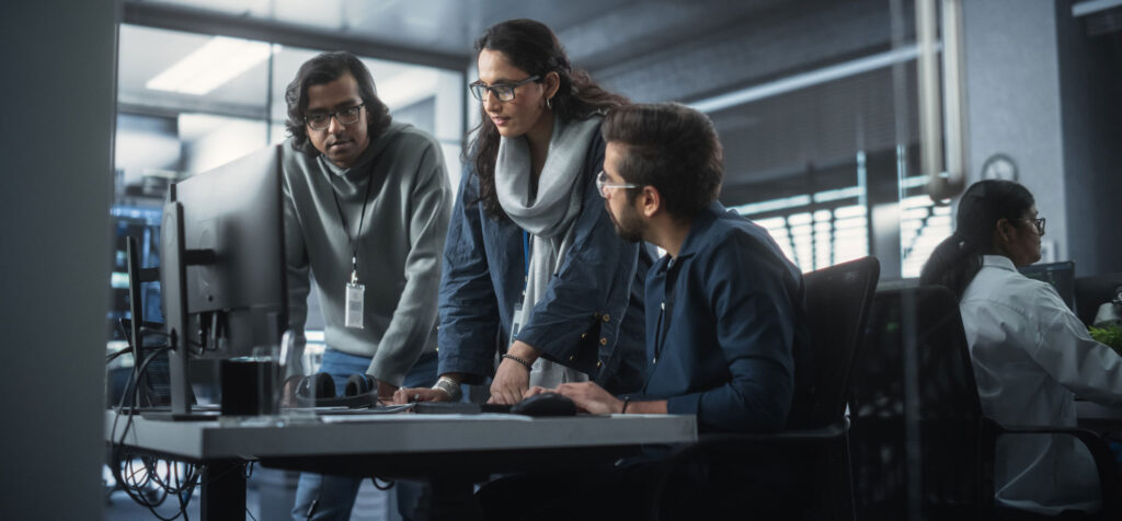 IT workers discussing security needs