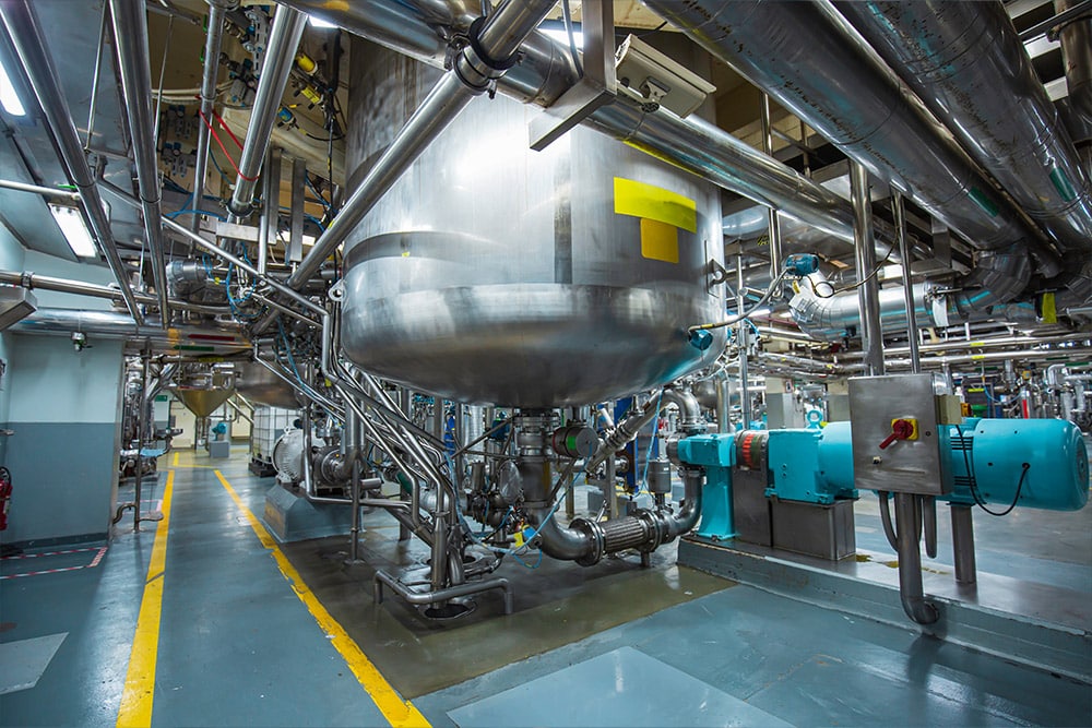 inside of a chemical plant