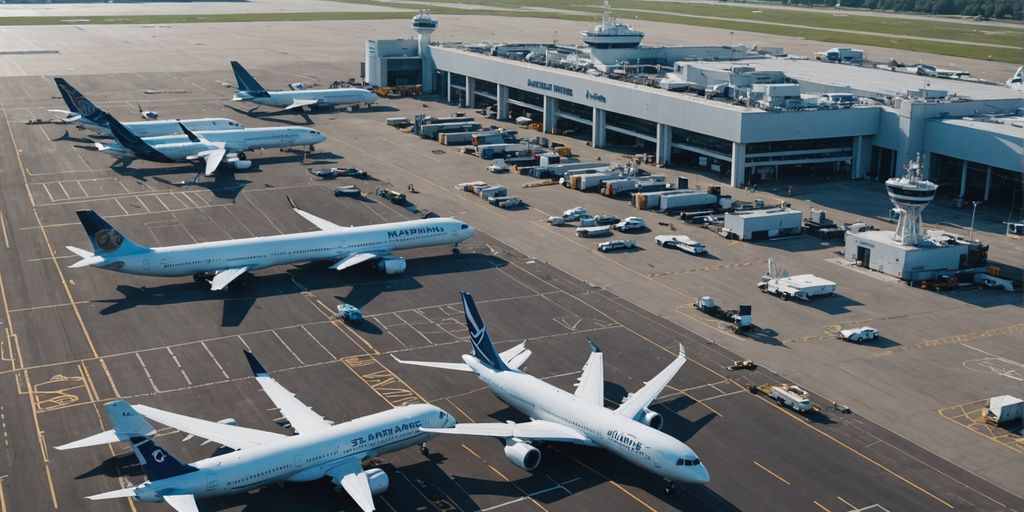 Airport and marine terminal connected by digital network
