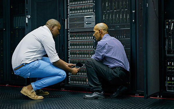 IT workers in server room